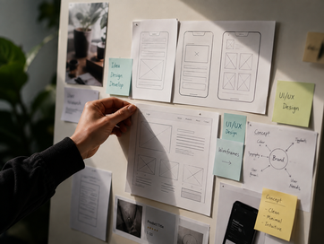 Workshop session with sticky notes