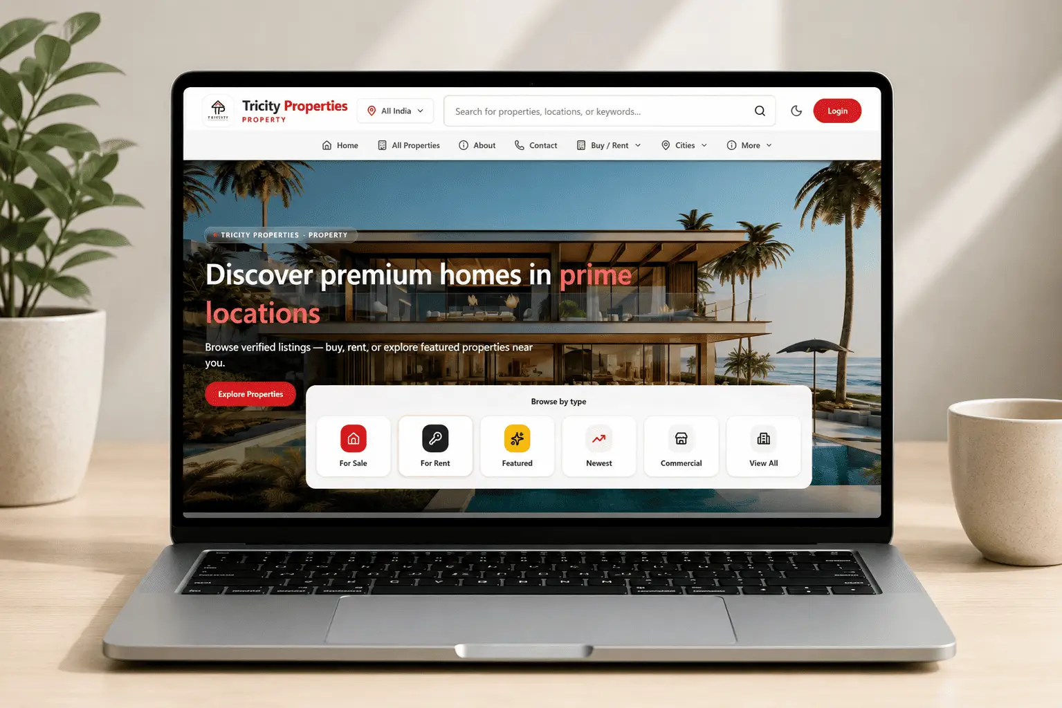 Tricity Properties — Real Estate Website project by Codifyguru