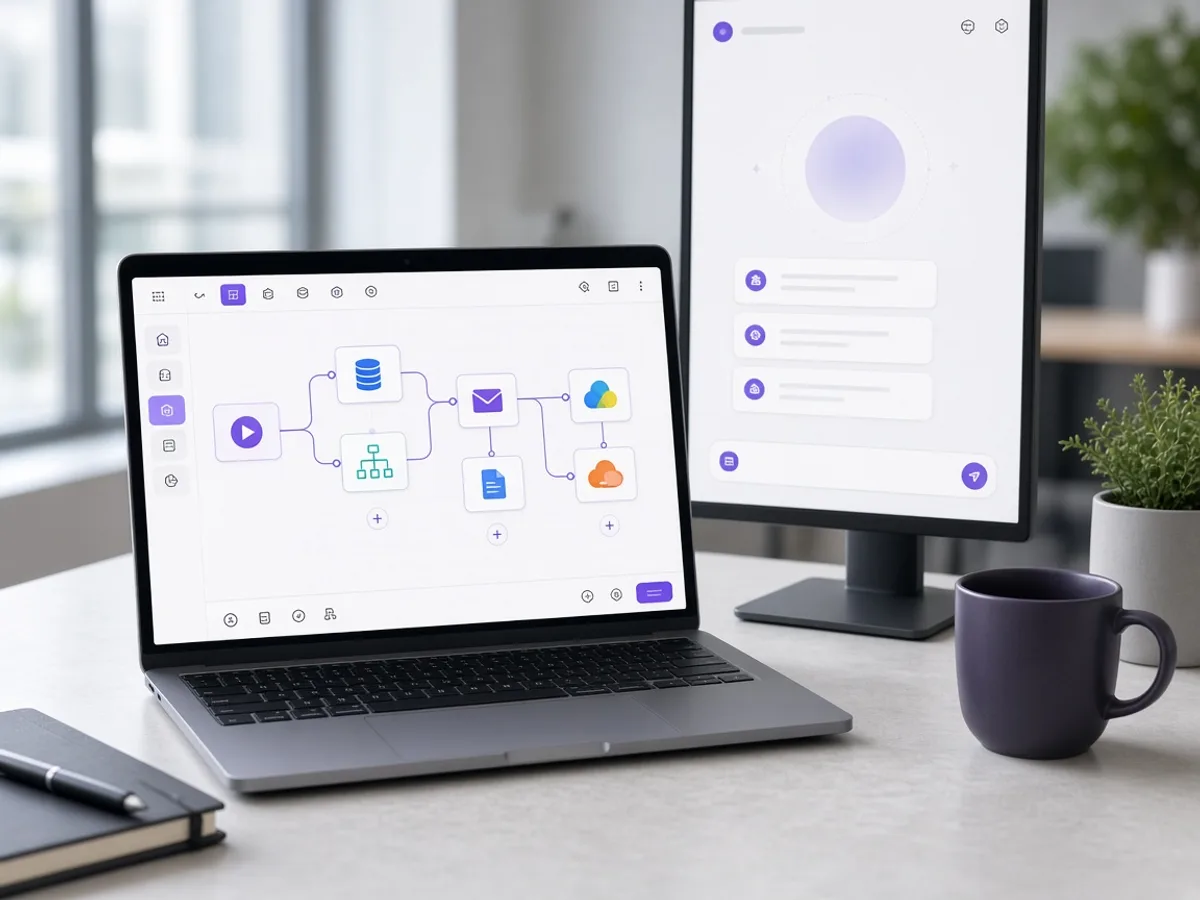 Connected business automation and AI assistant interfaces